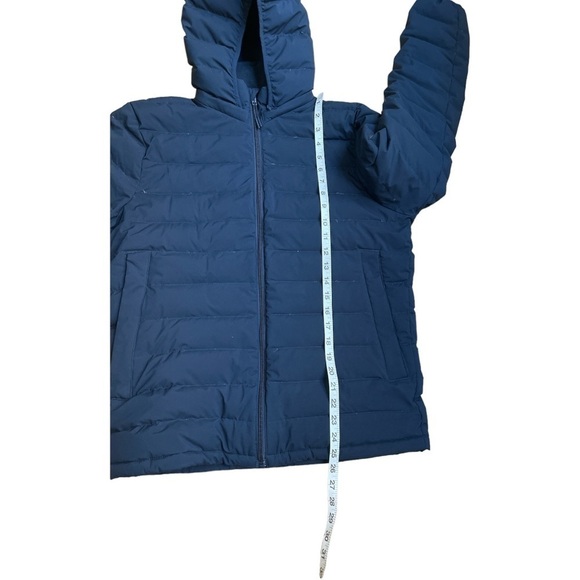 Abercrombie & Fitch Blue Down Puffer Coat Jacket Hooded Lightweight Stretch S - Picture 5 of 8
